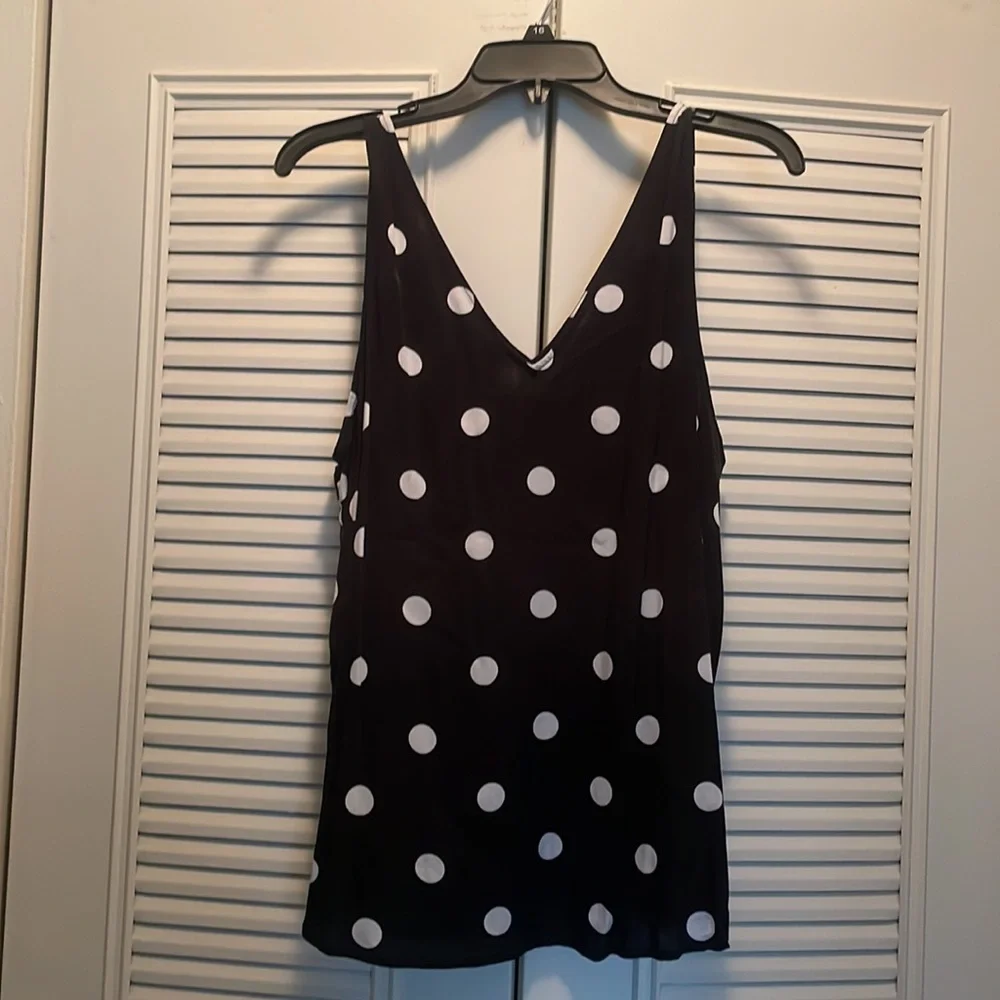 Black and white polka dot tank top - Picture 2 of 2